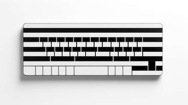 Handheld Modular Keyboard With White And Black Stripes