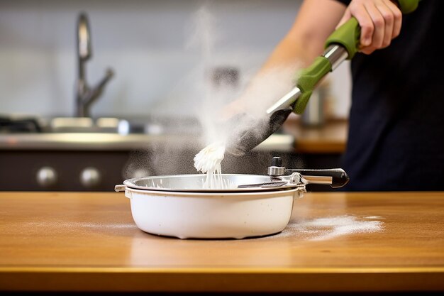 Фото Ручная насадка для промывания пенящейся сковородки