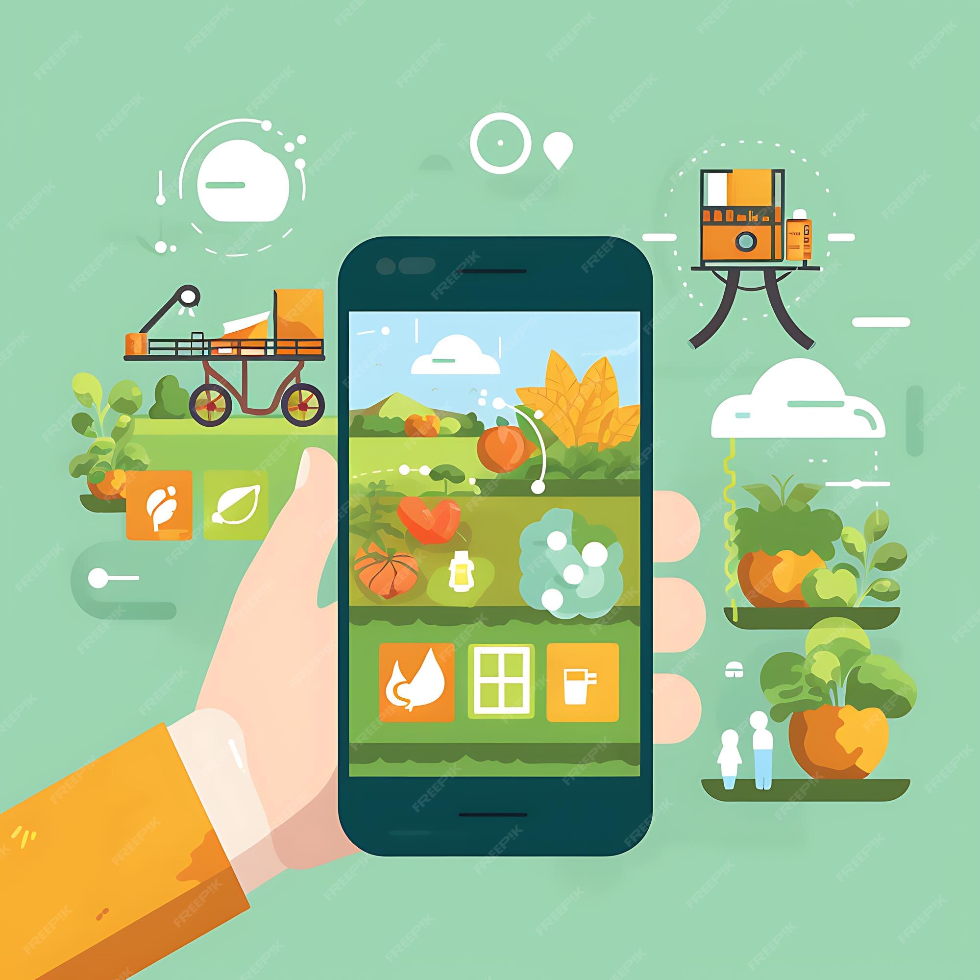 Premium AI Image Handholding mobile phone farm management software