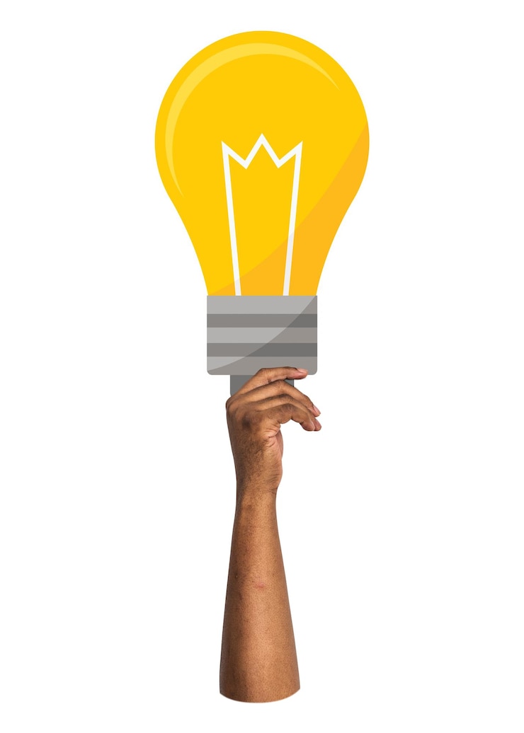 Foto handhoudende png gloeilamp clipart doorzichtige achtergrond