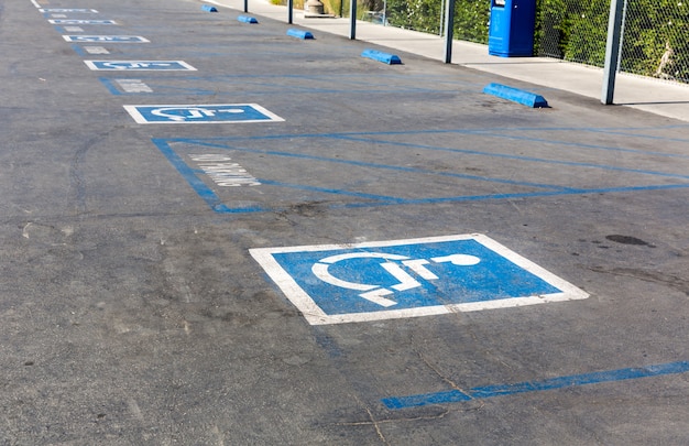 Handicap symbol on parking space