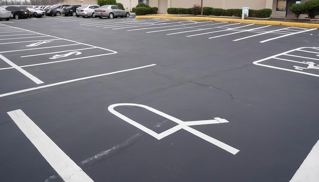 Photo handicapped parking spaces in the parking lot