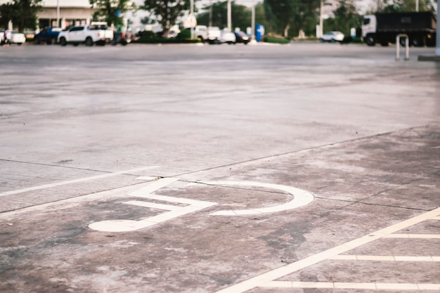 Handicapped symbol on the road