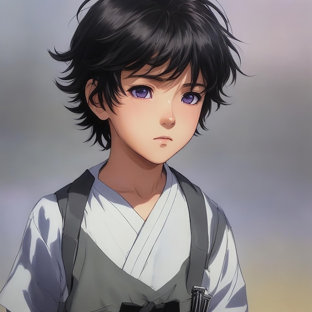 Handige anime jongen personage voor avatar en 2d illustratie