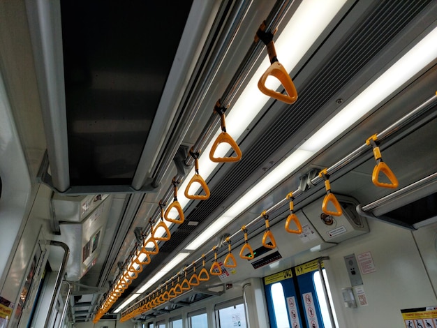 Handles for standing passenger inside public transportation