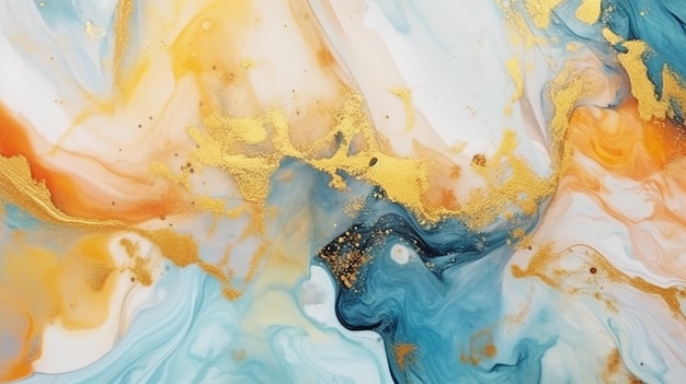 Handmade abstract fluid art wallpaper with watercolor Generative AI