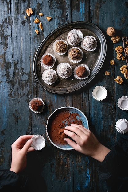 Handmade chocolate truffles