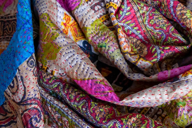 Handmade color fabric or cloth textile for background