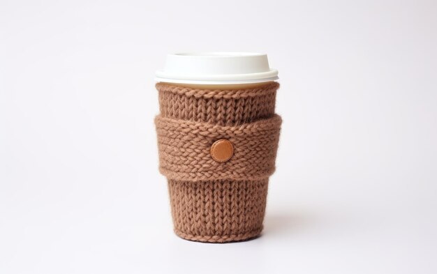 Handmade Cozy for Mugs on White Background