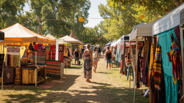 Handmade craft fair vibrant stalls with local artisans 2