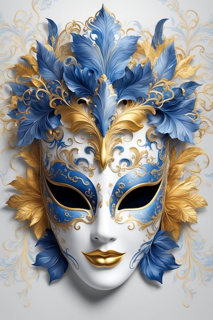 handmade delicate carnival Venetian mask over misty hazy venetian cityscape mardi grass tradition