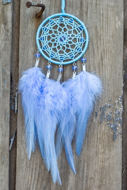 Handmade dreamcatcher with feathers