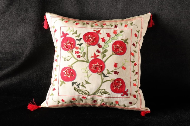 Handmade embroidered and decorative pillow