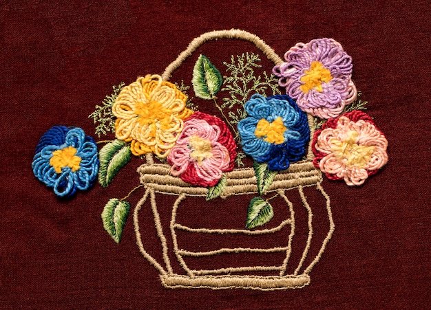 写真 手作りの刺繡民芸品や工芸品