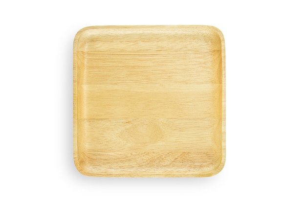 Handmade empty wooden square plate