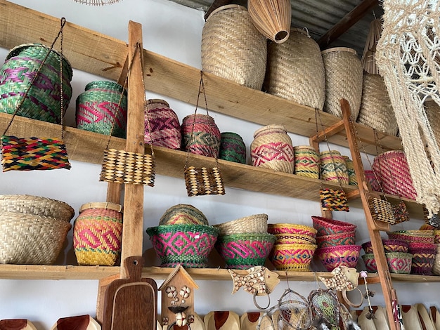 Handmade indigenous items store in Porto Seguro Bahia Brazil