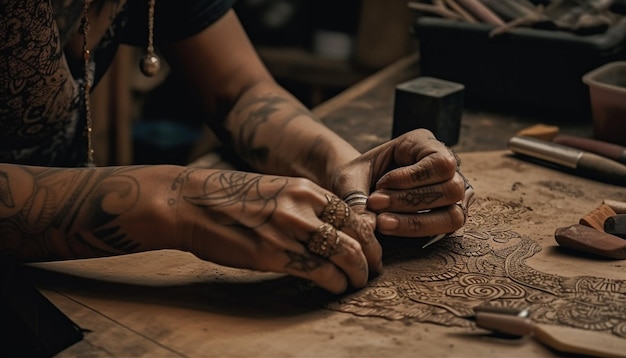 Handmade jewelry crafted by skilled artist women generated by AI