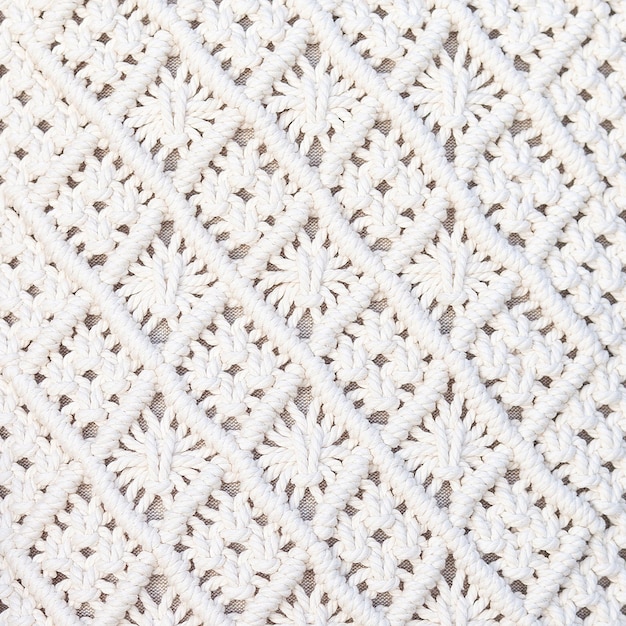수제 마크라메 마크라메 꼬기 및 면사 여성 취미 에코 친화적 인 현대 뜨개질 DIY 자연 장식 개념 내부 100면 벽 장식