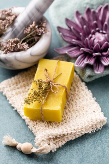 Handmade natural soap with herbal