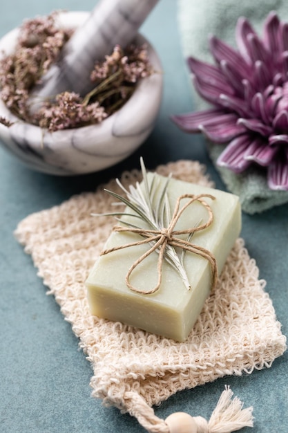 Handmade natural soap with herbal