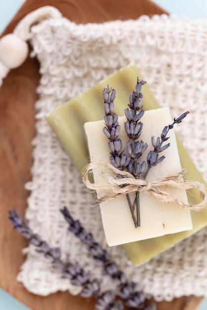 Photo handmade natural soap with herbal