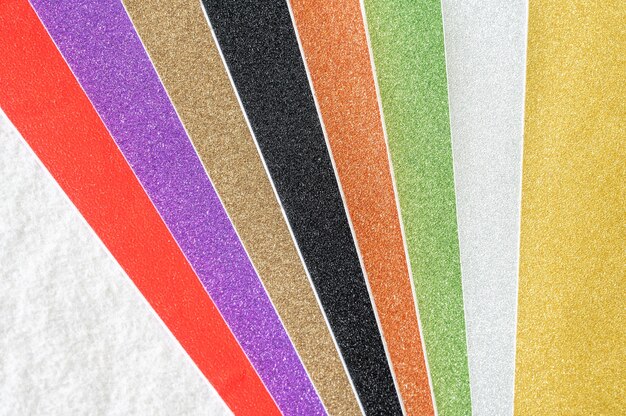 Handmade paper of various colors