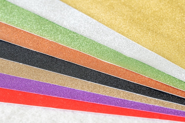 Handmade paper of various colors