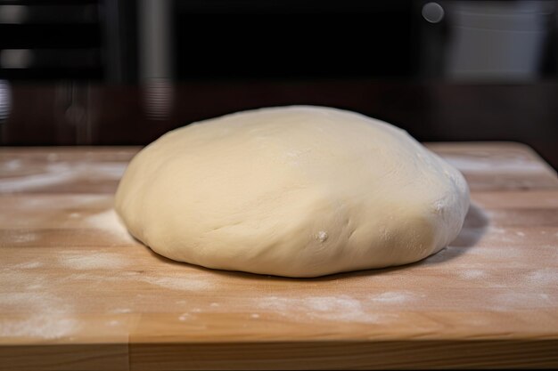 Handmade pizza dough ready to be rolled into perfect round crust created with generative ai