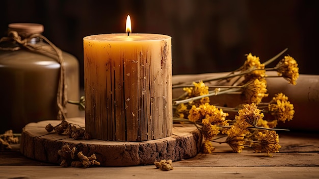 Handmade rustic candle