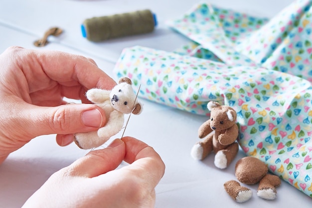 Handmade, the sewed toys: teddy-bear Chupa and its friend Chups.