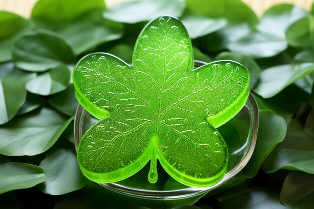 A handmade shamrock shaped soap