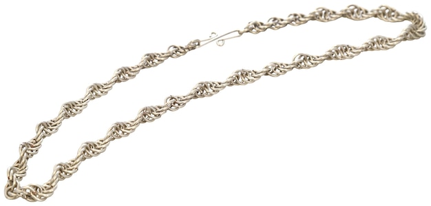 Handmade shiny silver chain isolated