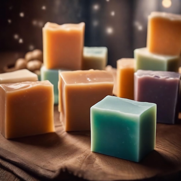 Handmade soap in different colors