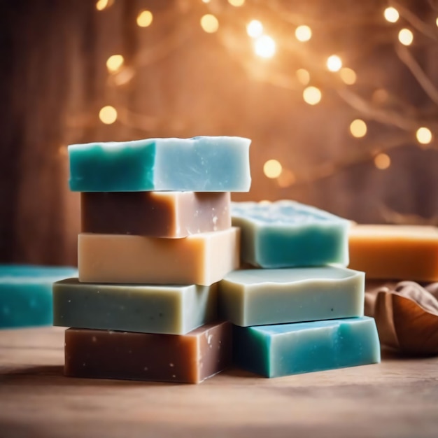 Handmade soap in different colors