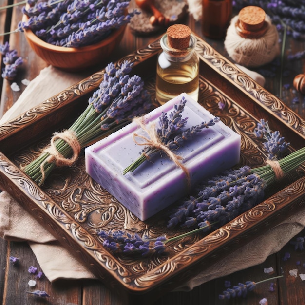 Handmade soap with lavender