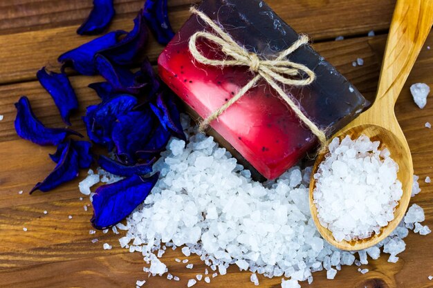 Handmade soap with sea salt