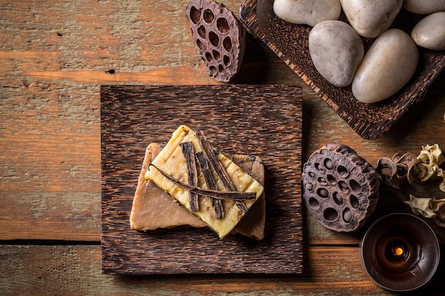 Handmade soap with vanilla