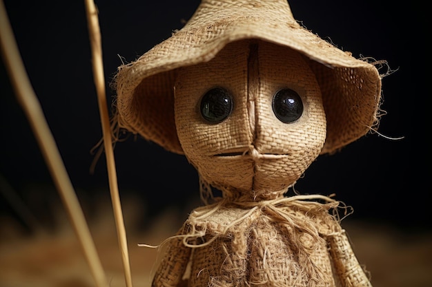 Handmade straw anthropomorphic doll toy