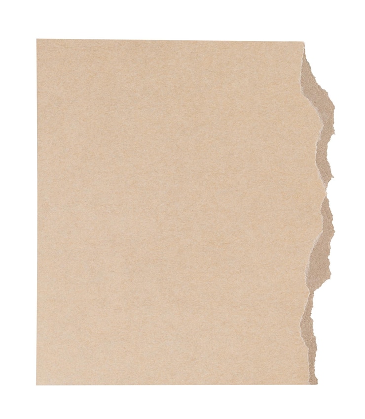 Photo handmade torn paper craft png in beige earth tone