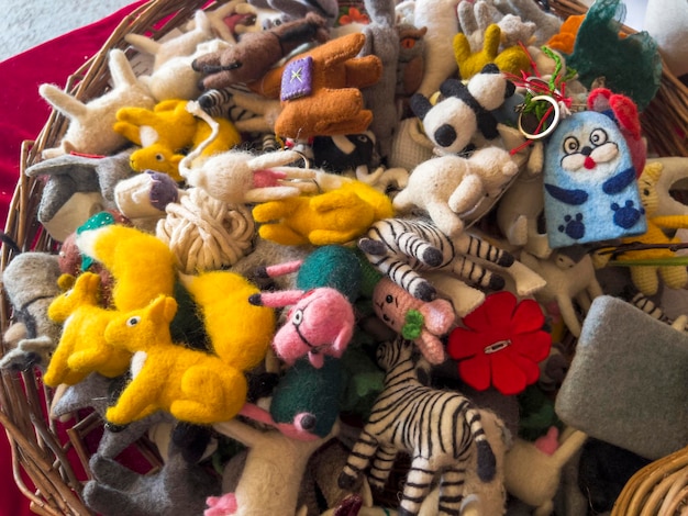 The handmade toys from felt