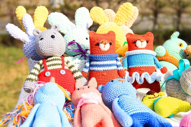 Handmade toys knitted