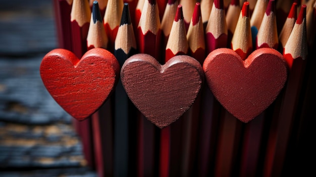 Foto carte di san valentino fatte a mano matite rosse immagine di sfondo immagini di sfondo di san valentino hd