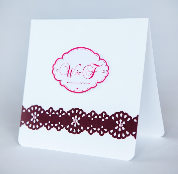 Handmade wedding invitations made of paper