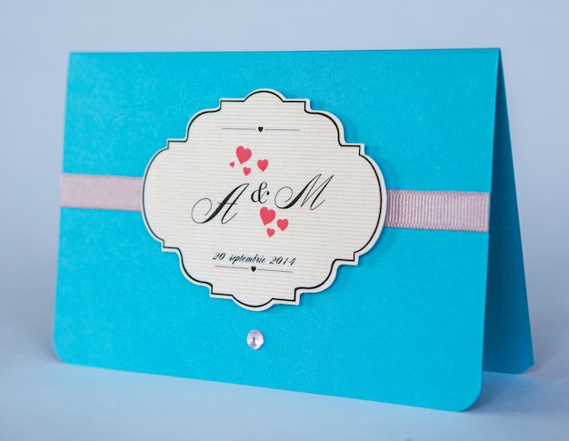 Handmade wedding invitations made of paper