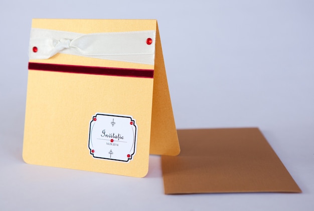 Handmade wedding invitations made of paper