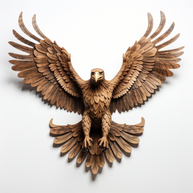 Handmade Wood Eagle Engraving By Bess Hamiti Guatemalan Art
