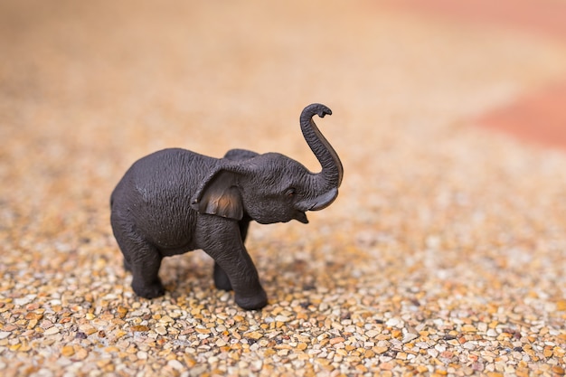 Handmade wooden elephant close-up