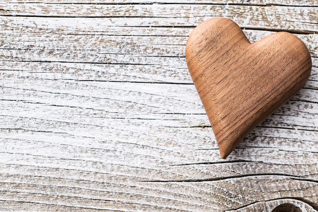 Photo handmade wooden heart.