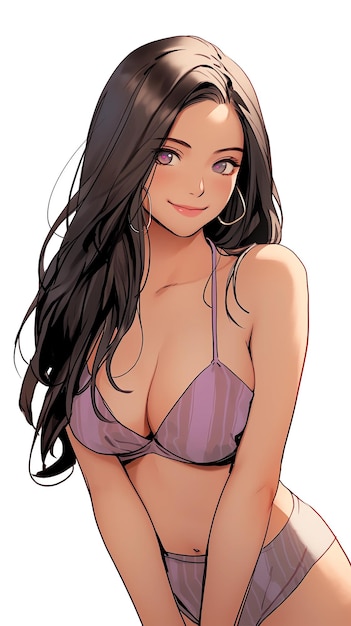 handpainted anime summer cool swimsuit girl illustration bikini swimsuit design swimwear p