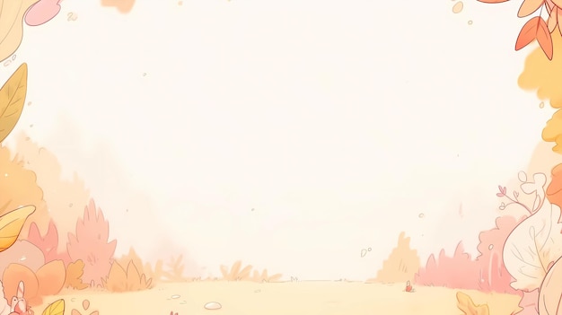 Photo handpainted cartoon autumn style background material